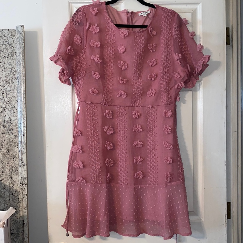 Elegant Pink Floral Women's Dress